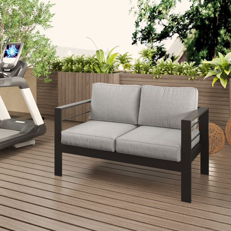 Latitude Run® Outdoor Aluminum Loveseat & Reviews Wayfair